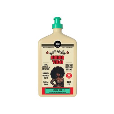 Lola From Rio - Meu Cacho Minha Vida - Moisturizing Jelly Gel for Defined, Bouncy Curls Waves - Flexible Hold Styling Gel for Curly Hair - 16.91 fl oz