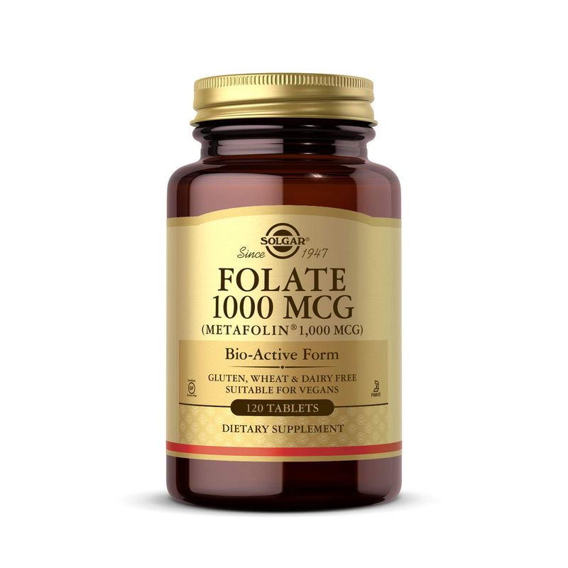 Solgar Folate 1000 mcg, 120 Tablets - 1000 mcg Bio-active Metafolin ...