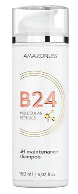 Amazonliss B24 Molecular Peptides Shampoo - pH Maintenance, High Foaming, Sulfate-Free, Repairs Strengthens Damaged Hair - Brazilian Hair Care - 5.07 Fl Oz - For All Hair Types