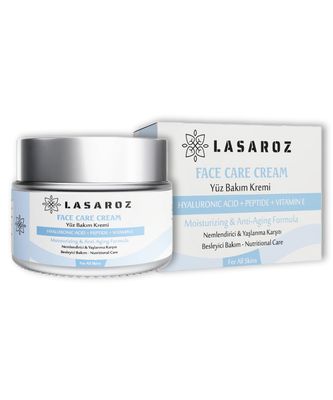 lasaroz Face Moisturizer Anti Aging Cream 1.69 fl oz. - Hyaluronic Acid and Vitamin E - Daily Facial Care Cream - Wrinkle Reducing and Nourishing Treatment for All Skin Types
