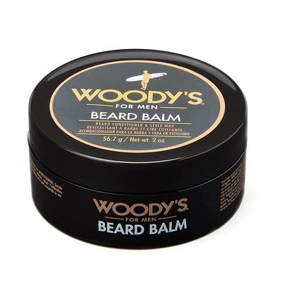 Woody&#39;s 2-in-1 Beard Balm, Facial Hair Conditioner and Style Wax, with Coconut Oil, Panthenol, and Natural Beeswax, 2 Oz