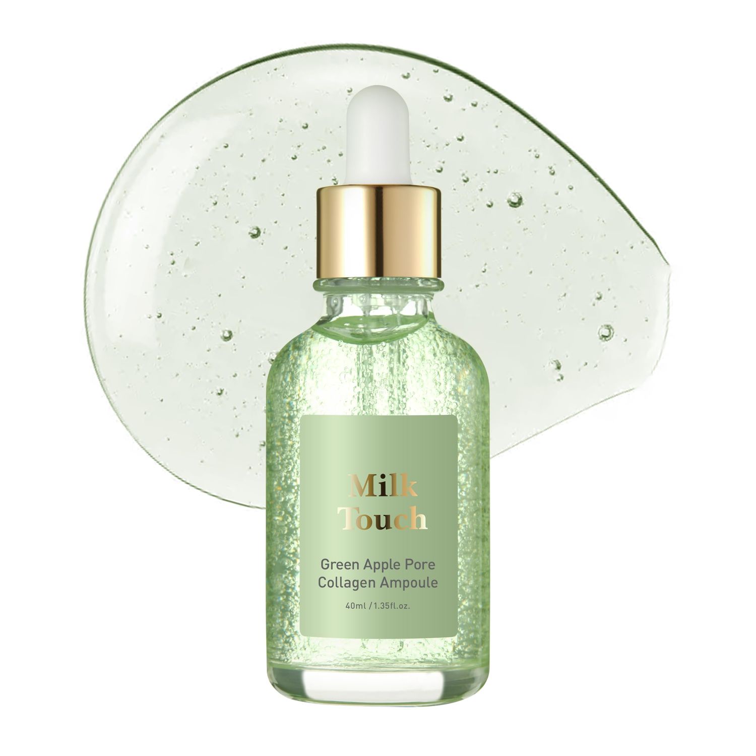 MILKTOUCH Green Apple Pore Collagen Ampoule Daily Face Moisturizer Skin Moisturizing Serum for Face Facial Serum wCollagen Niacinamide Oil Control Moisturizer 1.35 fl oz