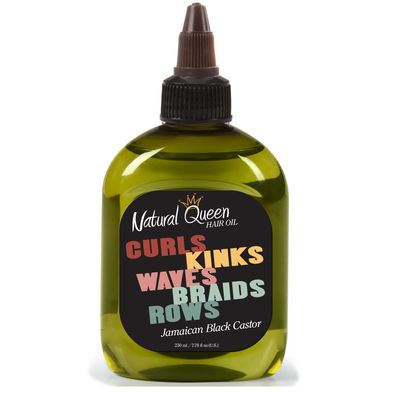 Natural Queen Curls, Kinks, Waves, Braids, Rows - Jamaican Black Castor Hair Oil 7.78 oz.