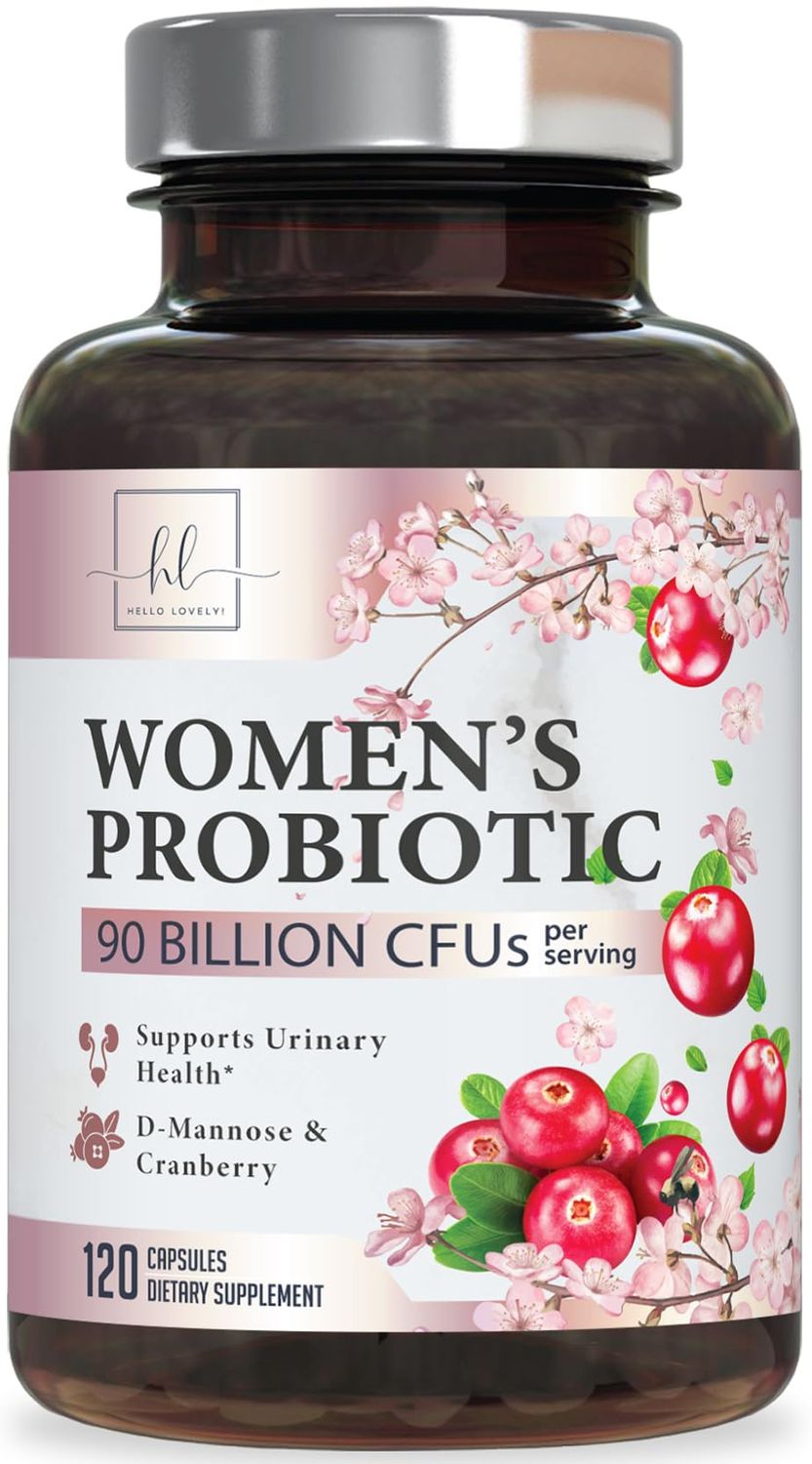 Probiotics for Women 90 Billion CFU, pH Balance for Feminine Vaginal Odor, 16 Probiotic Strains with Prebiotics, Cranberry, D-Mannose Digestive Health, Immune Support, Shelf Stable - 120 Capsules