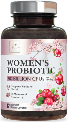 Probiotics for Women 90 Billion CFU, pH Balance for Feminine Vaginal Odor, 16 Probiotic Strains with Prebiotics, Cranberry, D-Mannose Digestive Health, Immune Support, Shelf Stable - 120 Capsules