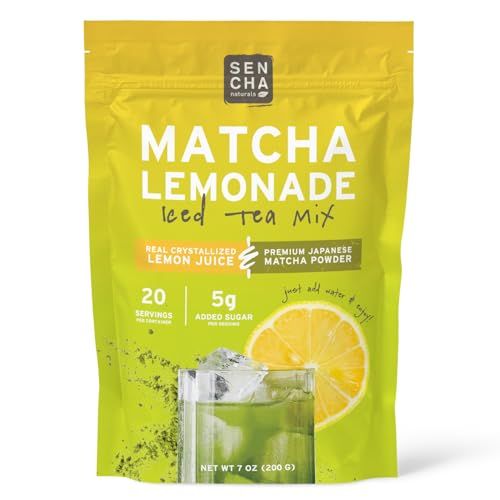 SEN CHA Naturals Instant Matcha Lemonade Tea Mix Authentic Japanese Green Tea Powder Real Crystallized Lemon Juice, 7 oz (Pack of 1)