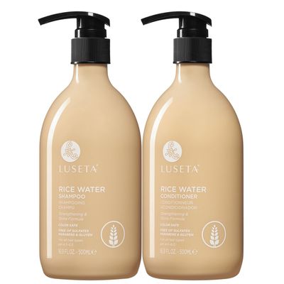Luseta Rice Water Shampoo and conditioner Set Strengthening Nourishing Revitalizes Shine for All Hair Types Hydrating Frizz Control for Women and Men 16.9oz2
