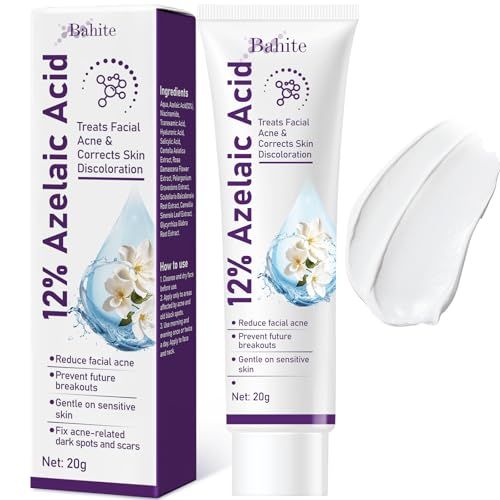 Azelaic Acid Serum, 12 Azelaic Acid Cream for Face with Hyaluronic Acid and Niacinamide, Reduce Acne Breakouts Ease Pimple, 20G