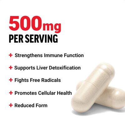FORCE FACTOR Glutathione Supplement, Antioxidant Supplement with Reduced Glutathione 500mg for Superior Absorption and Efficacy, Active Form, Vegan, Non-GMO, 60 Vegetable Capsules