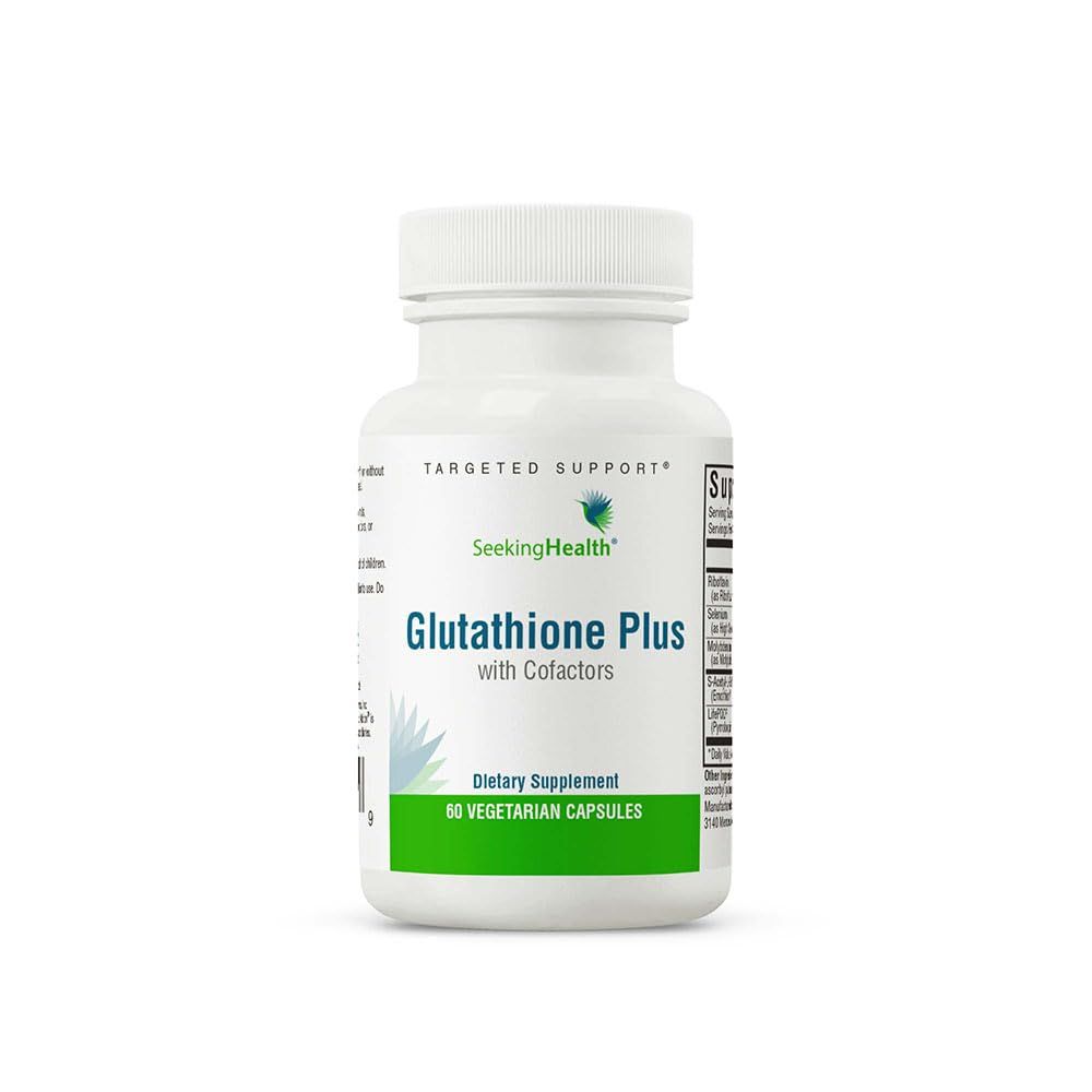 Seeking Health Optimal Glutathione Plus, 100 mg S-Acetyl-L Glutathione with Cofactors, Immune and Detoxification Support, Liver Health, Antioxidant and Free Radical Support, Vegetarian (60 Capsules)