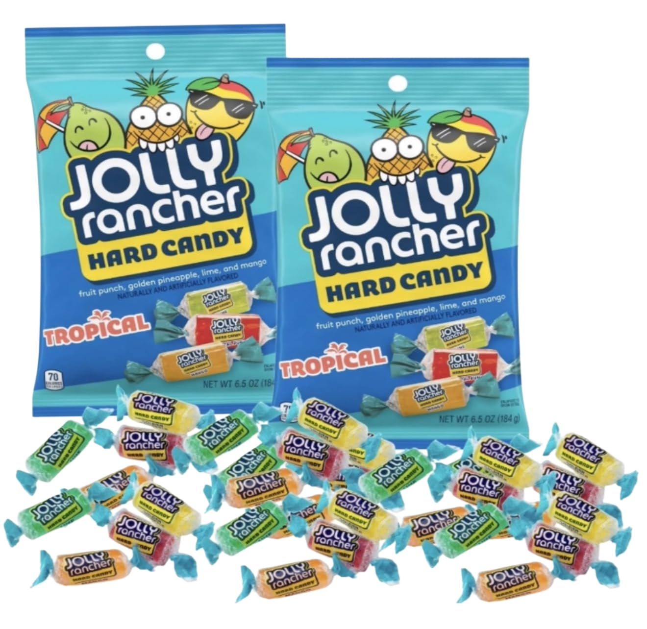 Jolly Ranchers Hard Candy Bulk Assorted Flavors -Jolly Ranchers Candy Variety Mix -Individually Wrapped Candy (2 Pack - 6.5 OZ)