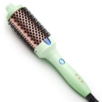 KK Pro Thermal Brush Creates Blowout Look, 1 34 Inch Ionic Heated Round Comb Makes Hair Smoother, Dual Voltage, Thermal Round Brush Effortlessly Achieves Gorgeous Curls, 30S Fast Heating