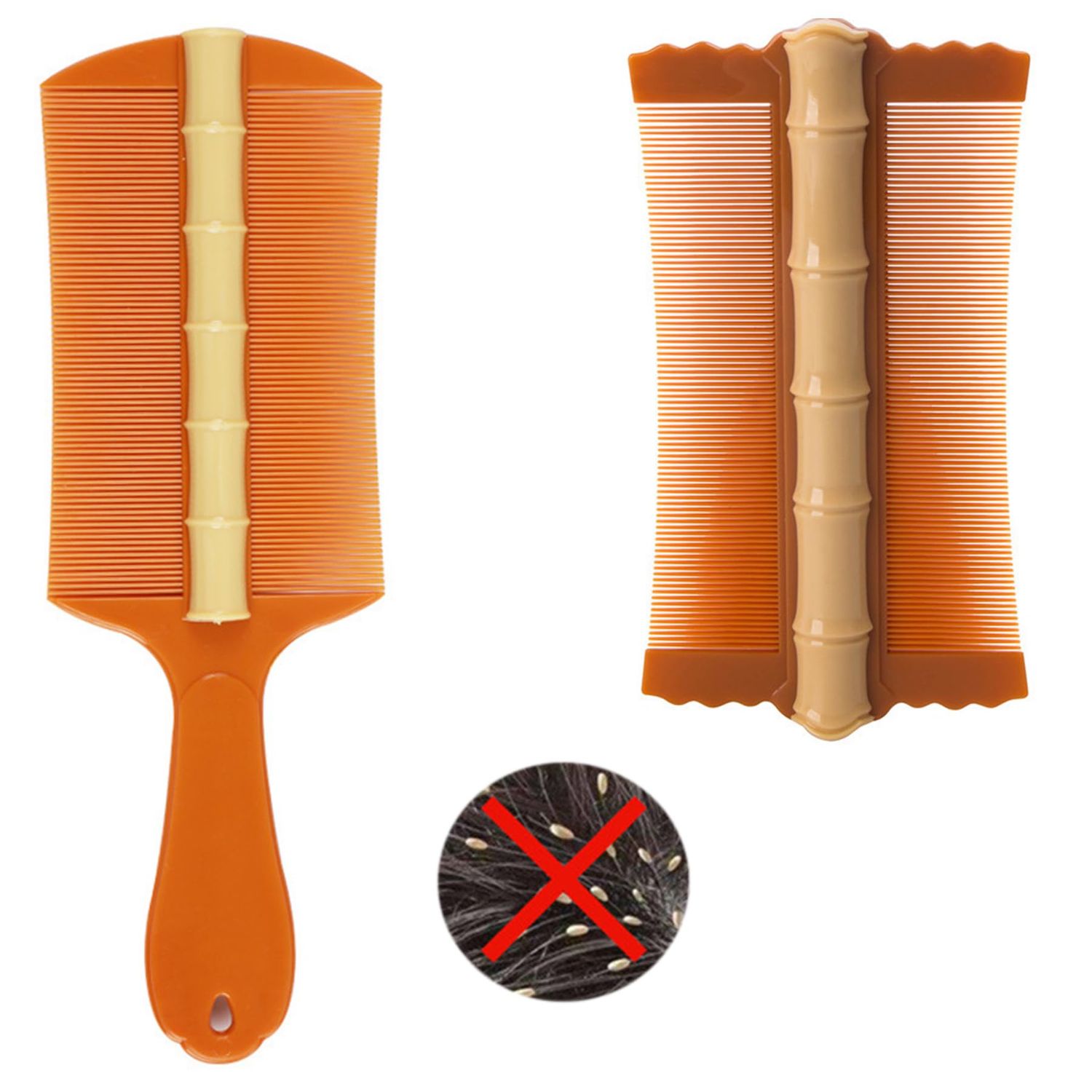 ACKNOUR 2 Pcs Dandruff Combs, Lice Combs, Flea Combs, Hair Comb Double Sided Fine Tooth Combs,Combs for Kids, Adults or Pet&#39;s 02