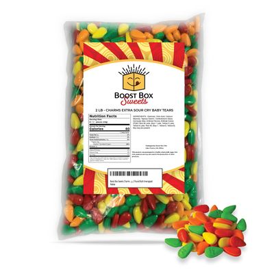 Charms Extra Sour Cry Baby Tears Fruit Flavored Candy Bulk Unwrapped (2 Pound)