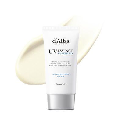 d&#39;alba Piedmont Italian White Truffle Waterfull Essence Sunscreen, Vegan Skincare, Lightweight Sunscreen with BROAD SPECTRUM SPF 50, Glowy, Safe for all Skin Types, Korean Skin Care (1.69 fl. oz)