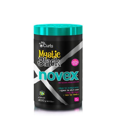 NOVEX Mystic Black Deep Conditioning Mask - Baobab Oil Protects, Adds Moisture, Controls Frizz, Enhances Shine - Rich in Vitamin A, C, D and E - Omega 3, 6 and 9 (400g14.1oz)