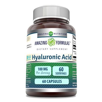 Amazing Formulas Hyaluronic Acid 100 Mg Capsules Supplement Non-GMO Gluten Free Made in USA (1 Pack, 60 Count)