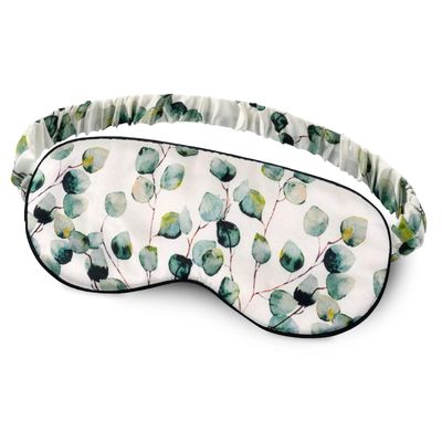 OLESILK 100 Natural Mulberry Silk Sleep Eye Mask Block Out Light, Fashion Printed Eye Mask Blindfold for Women Men Full Night Sleeping, Chic Eye Cover Eyeshade, Pattern 2