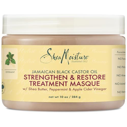 SheaMoisture Jamaican Black Castor Oil Treatment Masque - Deep Conditioner Hair Treatment for Dry, Damaged Hair, 10 Oz