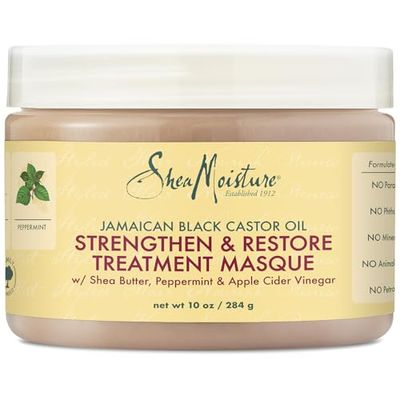 SheaMoisture Jamaican Black Castor Oil Treatment Masque - Deep Conditioner Hair Treatment for Dry, Damaged Hair, 10 Oz