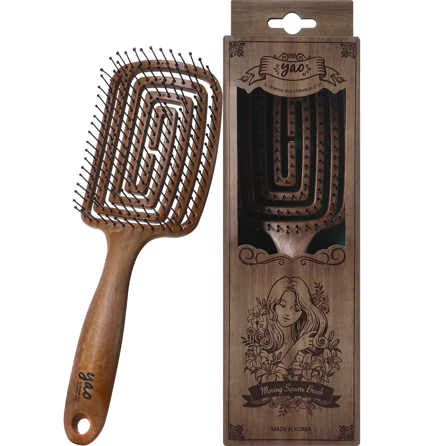 Yao Vented Wet Brush - Curly Scalp Hair Brush for Curly Thin Long Short Dry Wavy Wet Hair with Flexible Design for men, women, and kids