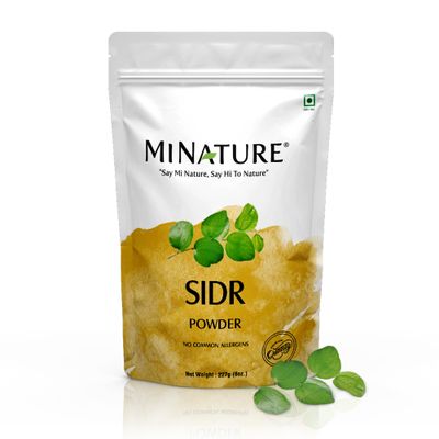 mi nature Sidr Powder, 227g (8oz, 0.5 lb) Natural Hair Conditioner and Cleanser with Mucilages and Saponins for All Hair Types