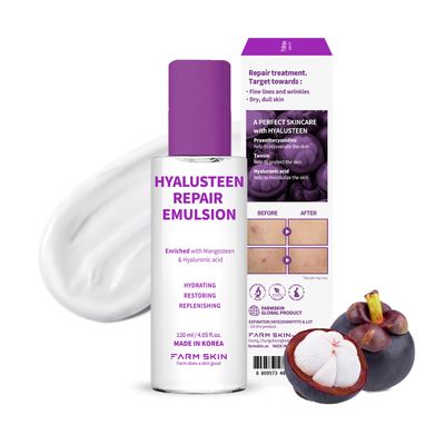 FARMSKIN Superfood For Skin Hyalusteen Repair Emulsion -Korean Skincare MoisturizerHydrationg Facial Lotion for All Skin Type (4.05fl.oz, 120ml)