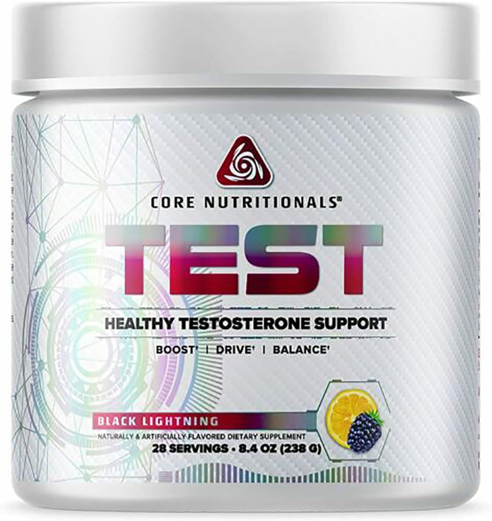 Core Nutritionals Platinum Test, Includes 3.6 Grams Calcium D-Aspartic Acid, Supports Healthy Testosterone Levels 28 Servings (Black Lightning)