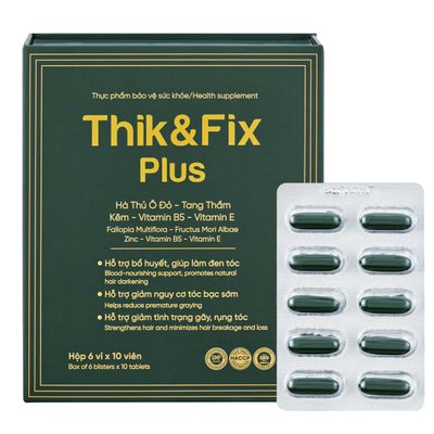 ThikFix Plus Natural Hair Nutrition Supplement for Men Women with Saw Palmetto Oil, Vitamin B5 E, Zinc, Biotin, Nourishes Scalp Support Hair Growth for a Thicker, Fuller Look, 60 Softgels