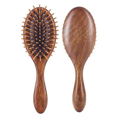 JASKFG Natural Wooden Hair Brush, Sandalwood Air Cushion Combs for Scalp Massage Anti-static, No Hair Tangle Oval