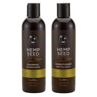 Hemp Seed Hair Care Shampoo Conditioner, Nag Champa - 8 oz Each - With Hemp Seed Oil Coconut Oil - Vegan, Cruelty Free
