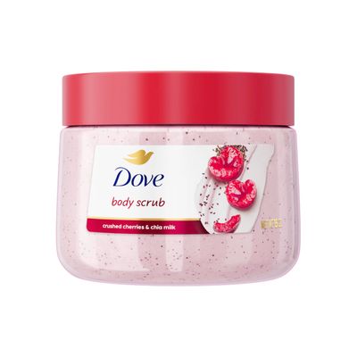 Dove Cherry Chia Body Scrub Exfoliates and Deeply Nourishes for Smooth, Radiant Skin 15oz