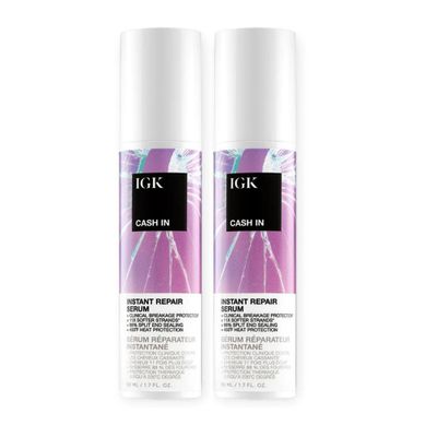 IGK Cash In Instant Repair Hair Serum Reduce Breakage Increase Strength Silicone-Free 1.7 oz (Pack of 2)