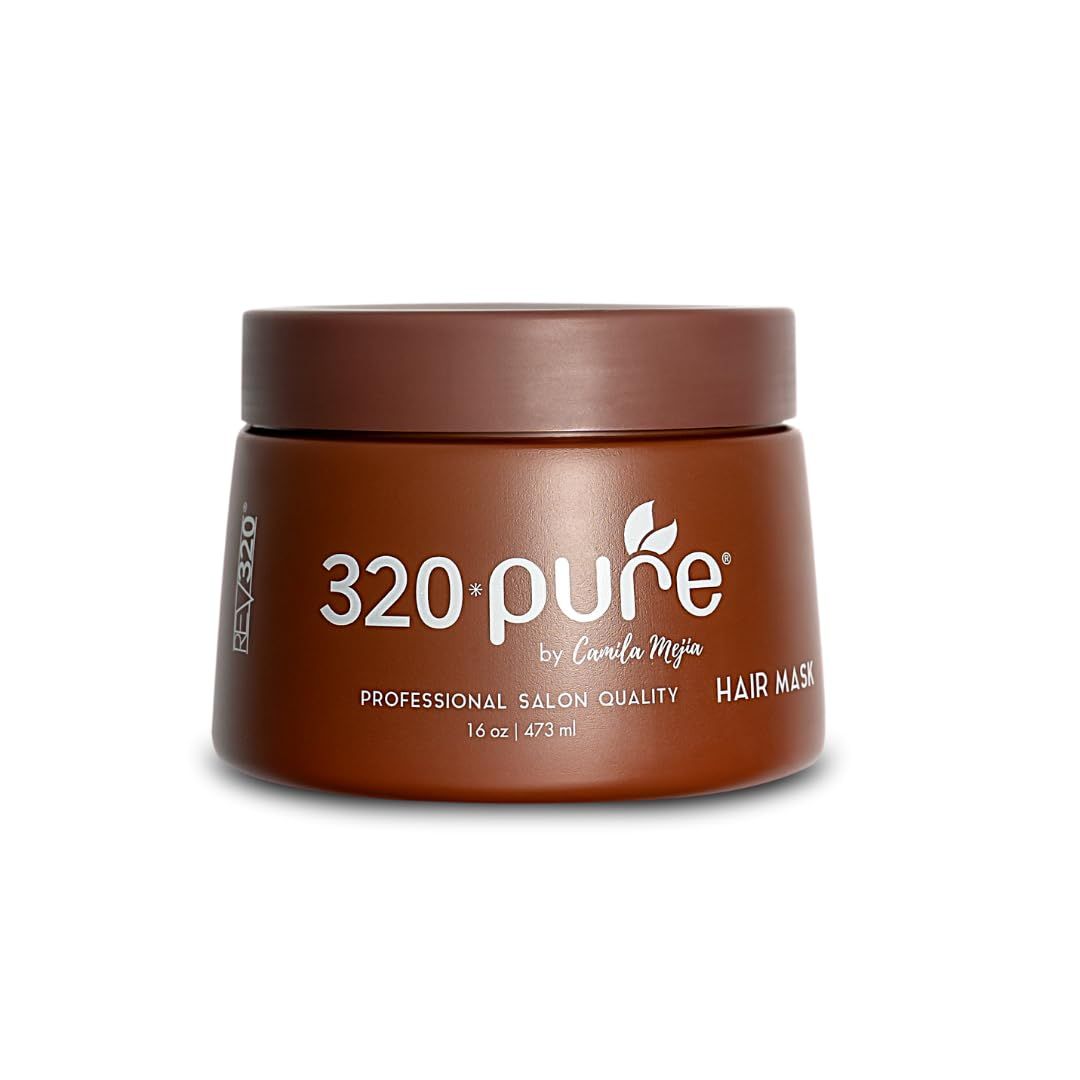 320Pure Hair Mask for Damaged Hair 16oz, Mascarilla para el cabello, Deep Conditioning Mask for Dry, Frizzy, Color-Treated Curly, Hydrating Treatment for Growth Repair