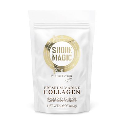 Shore Magic Premium Marine Collagen Powder with Type I II III and IV, Hydrolyzed Peptides for Women and Men, Sourced from Wild Fish, Certified Kosher, Unflavored, Sustainable 4.93 Oz Pouch