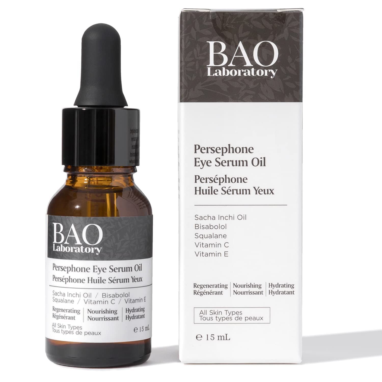 BAO Laboratory Persephone Eye Serum Oil (15 ML) Sacha Inchi Oil, Bisabolol and Vitamin C E Eye Serum for Wrinkles, Finelines and Dark Circle