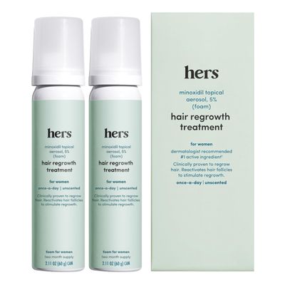 hers Topical Minoxidil Foam, 5 - Extra Strength Hair Growth Treatment for Women - Clinically Proven to Reduce Hair Loss in 3-6 Months - Unscented - 2 Pack, 4 Month Supply