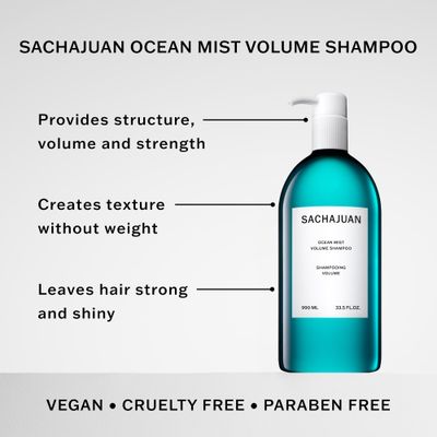 SACHAJUAN Ocean Mist Volume Shampoo, Volumizing Shine, for Thin, Fine Hair, Paraben Cruelty-Free, 33.4 fl oz