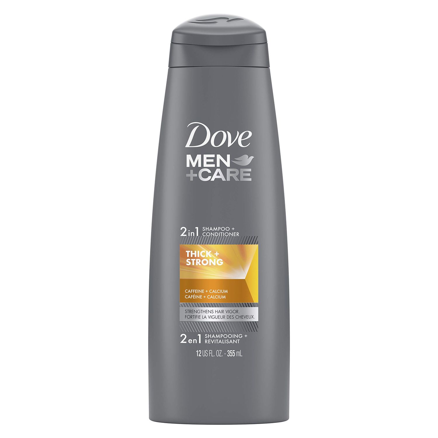 Dove MenCare 2 in 1 Shampoo and Conditioner, Thick and Strong 12 Ounce