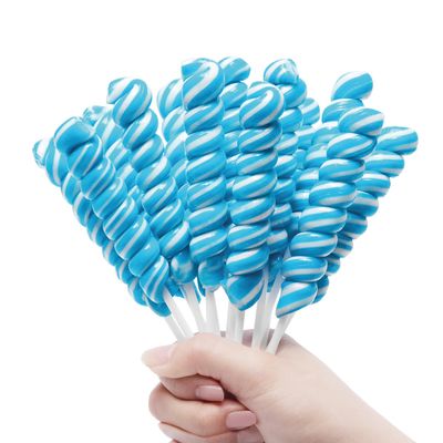 Rainbow Twist Lollipops Individually Wrapped Bulk, Twisty Lollipop, Kid&#39;s Lollipops Candy for Birthday Party,Blueberry Flavor 15 Pack - Big Size