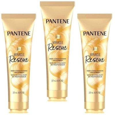 Pantene Deep Conditioning Hair Mask Miracle Rescue Pro-V , 8 Fl Oz (Pack of 3)- Total 24.0 Fl oz