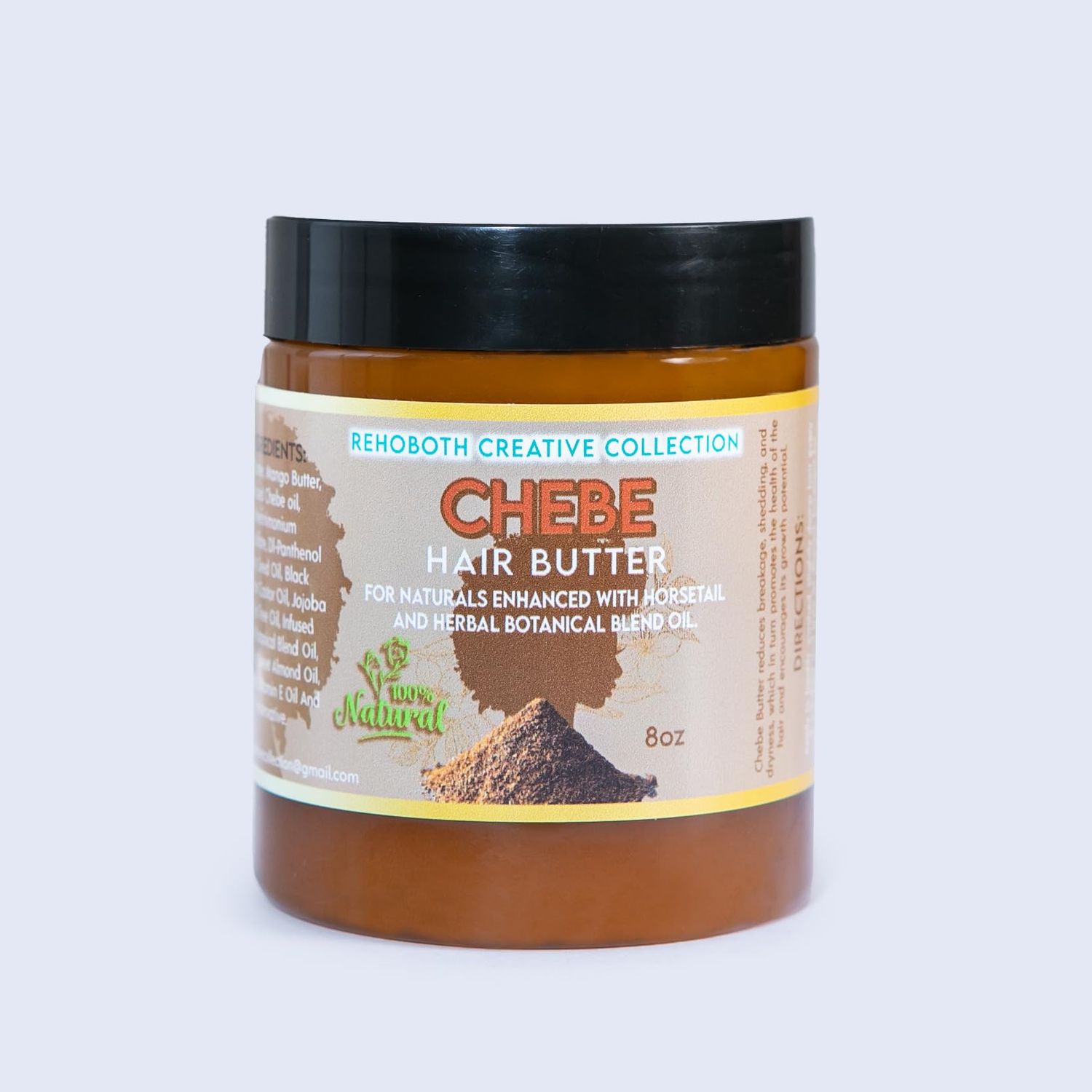 Rehoboth Creative Collection Chebe Hair Butter for Nourishing and Hydrating Hair Strands - Natural Hair Care with Herbal Botanical Blend (8 oz.)