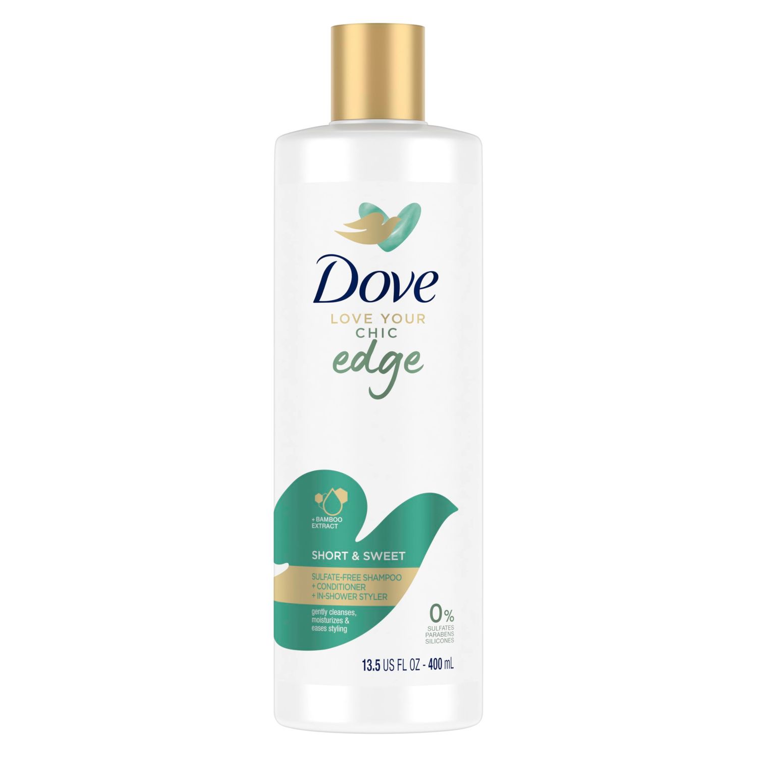 Dove Love Your Chic Edge Short and Sweet Sulfate-Free Shampoo Conditioner In-Shower Styler