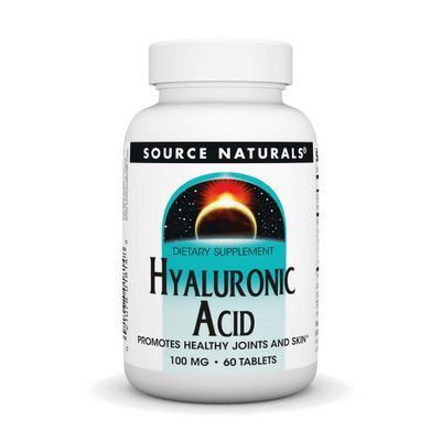 Source Naturals Hyaluronic Acid, Promotes Healthy Joints and Skin, 100mg - 60 Tablets