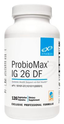 XYMOGEN ProbioMax IG 26 - Bacillus coagulans Spore Based Probiotic, Immunoglobulins IgY Max Hyperimmunized Egg - Promotes Immune Intestinal Health - Formerly ProbioMax IG 26 DF (120 Capsules)