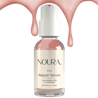 Pro-Repair Serum by Noura Cosmetics - Rose Scented - Ultimate Skin Repair Hydration - Reduces Fine Lines, Wrinkles - Boosts Firmness, Elasticity for Glowing Skin (Hyaluronic Acid Chamomile), 1oz