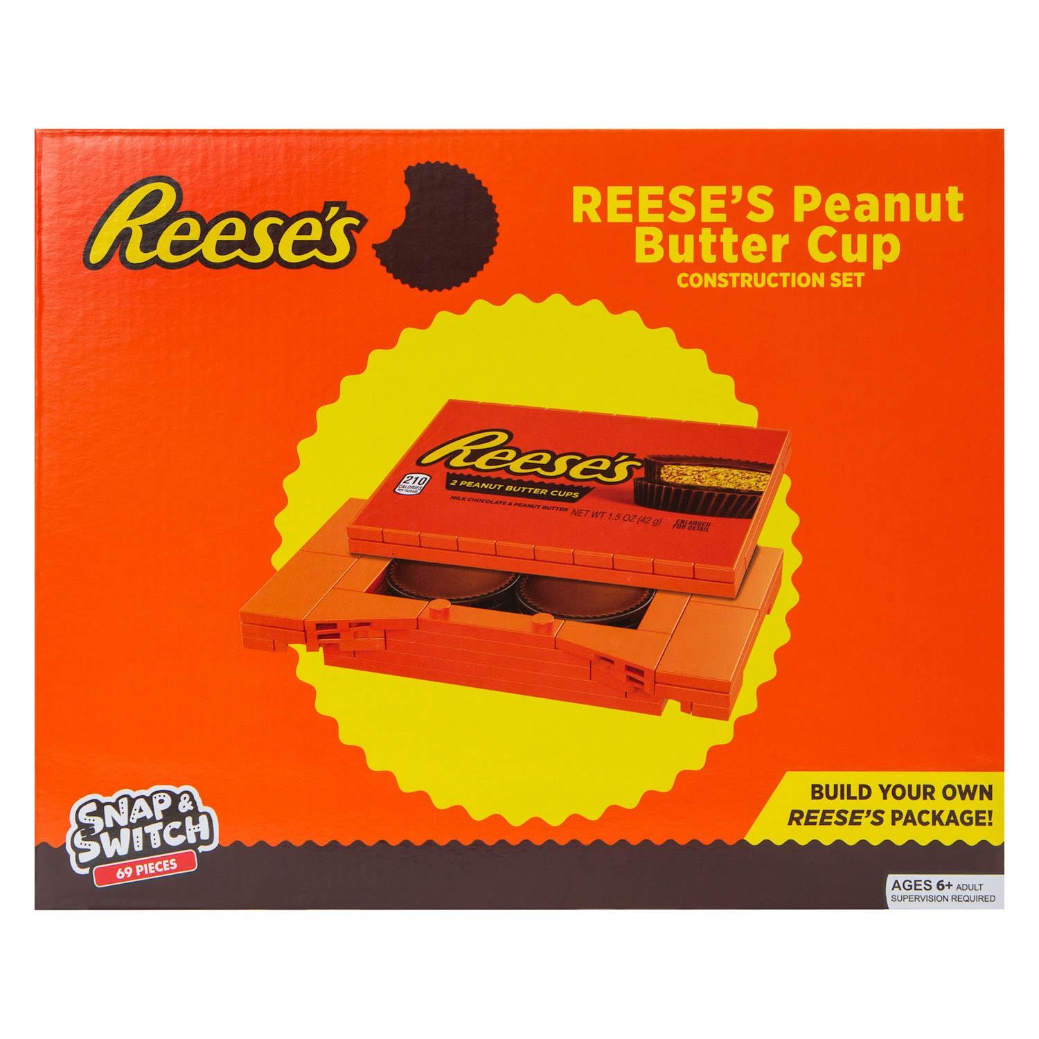 Snap Switch Reese&#39;s Peanut Butter Cup Set - Buildable Candy Bar for Creative Play and Fun - Ages: 6