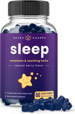 NutraChamps Sleep Gummies for Adults Kids Melatonin Gummies with Chamomile, Valerian L Theanine Safe Effective for Kids Adults Vegan Childrens Melatonin 3mg, 1.5 mg, or 6mg