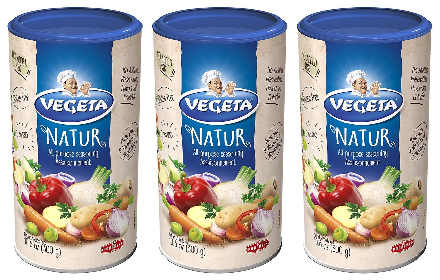 Podravka Vegeta Natur Seasoning, 10.6 oz x 3 (3 pack) By Egourmet