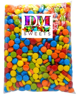 DM Sweets Assorted Rainbow Pucker Ups - 1.5 lbs of Fresh Delicious Sour Fruity Flavored Crunchy Candy. Perfect for Vending Machine Refills